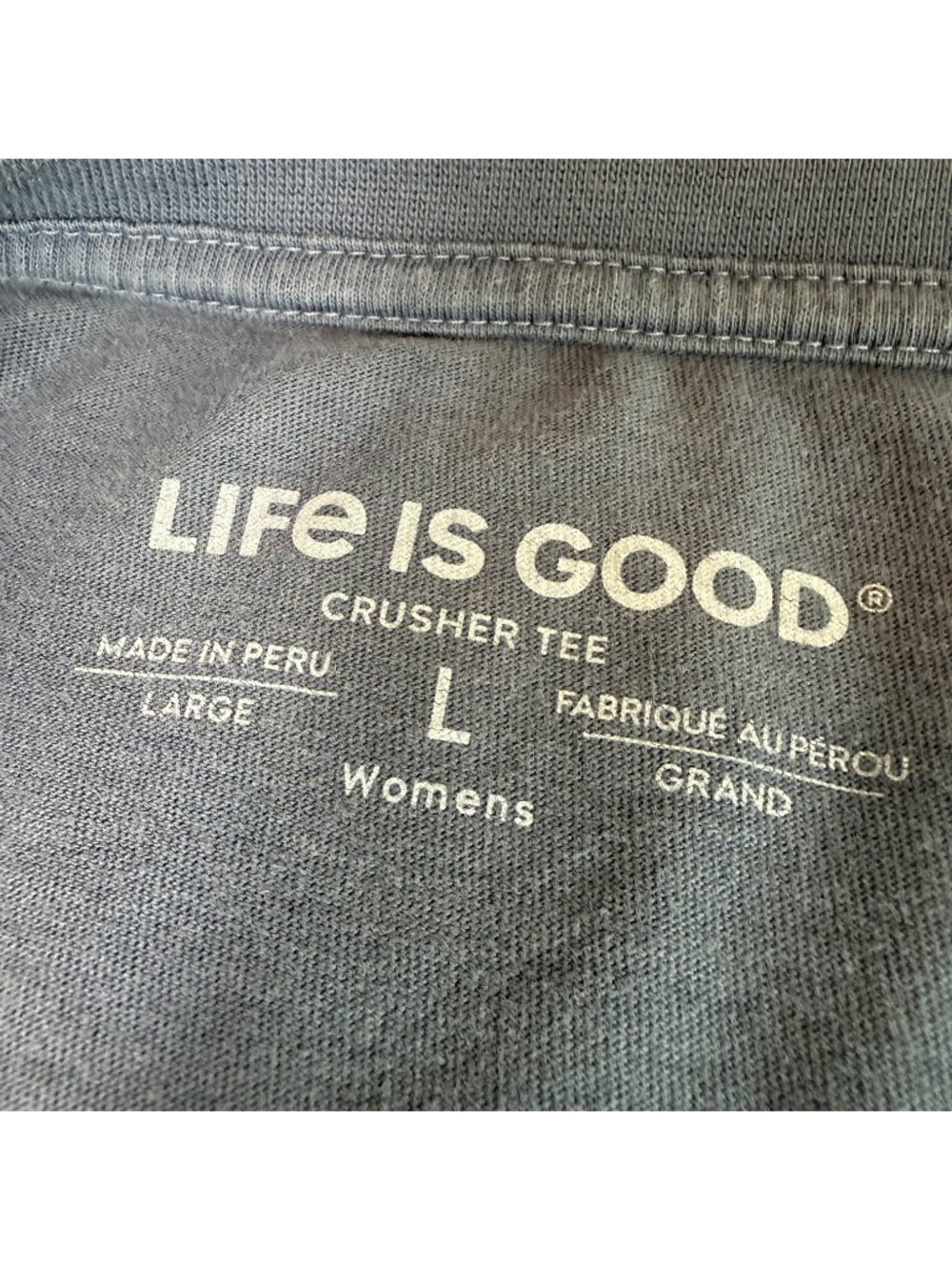 Life is Good Crusher Tee Womens Large Blue Christmas Believe There is Good Shirt - Picture 5 of 9